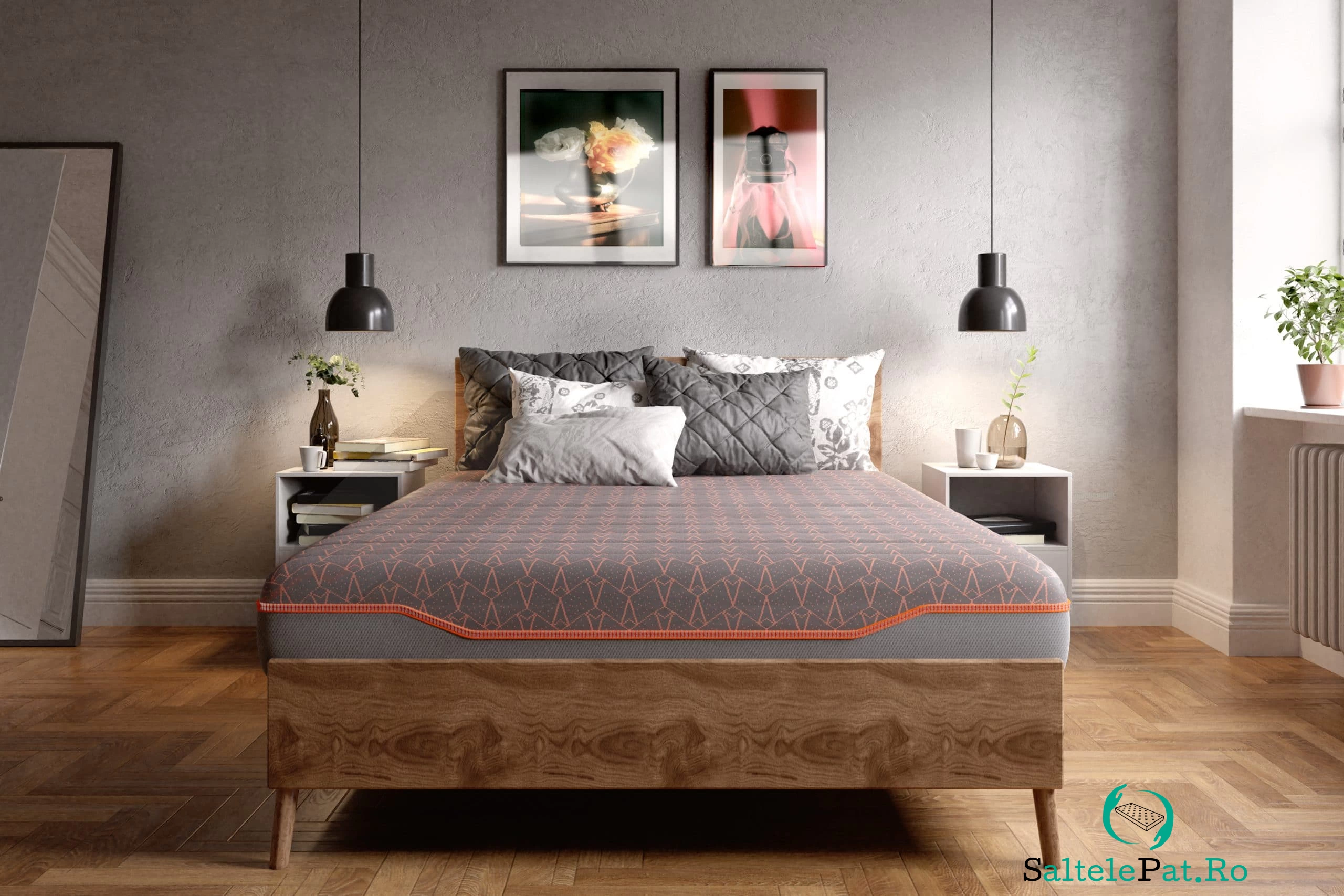 Saltea cu memorie și arcuri individuale SomnArt Supreme Pocket Multilayer 90x200, înălțime 24 cm, husă detașabilă, fermitate medie la 925.87 lei ron