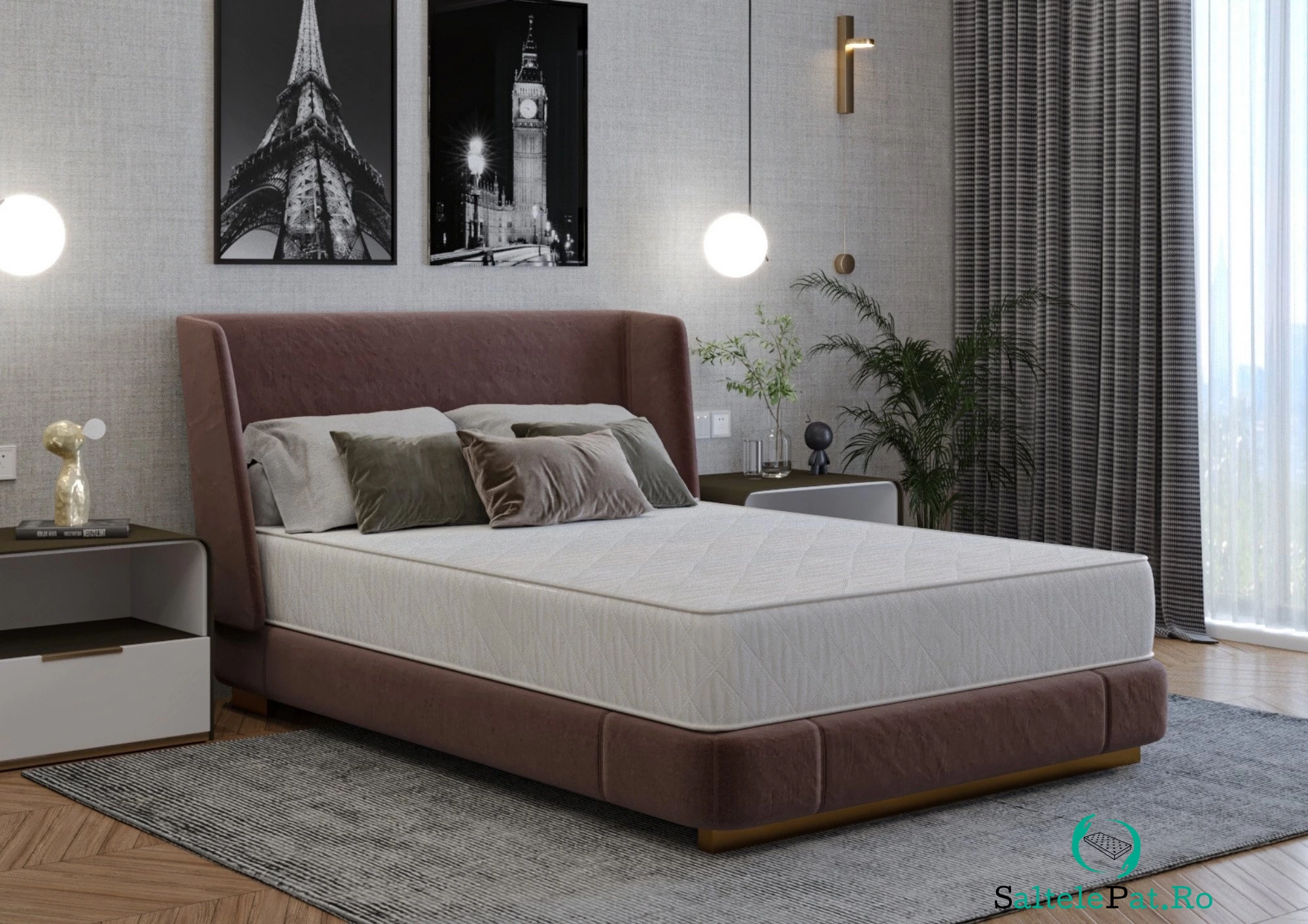 Saltea cu arcuri SomnART DORMA 90x200, inaltime 20 cm, ortopedica, husa matlasata, duritate medie la 441.84 lei ron