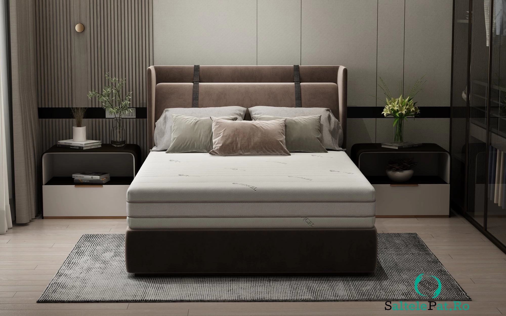 Saltea cu memorie Somnart Memory Tencel 160x200, înălțime 26 cm, 7 zone, aerisiere 3D AirMesh, husa detasabila si lavabila, fermiate medie