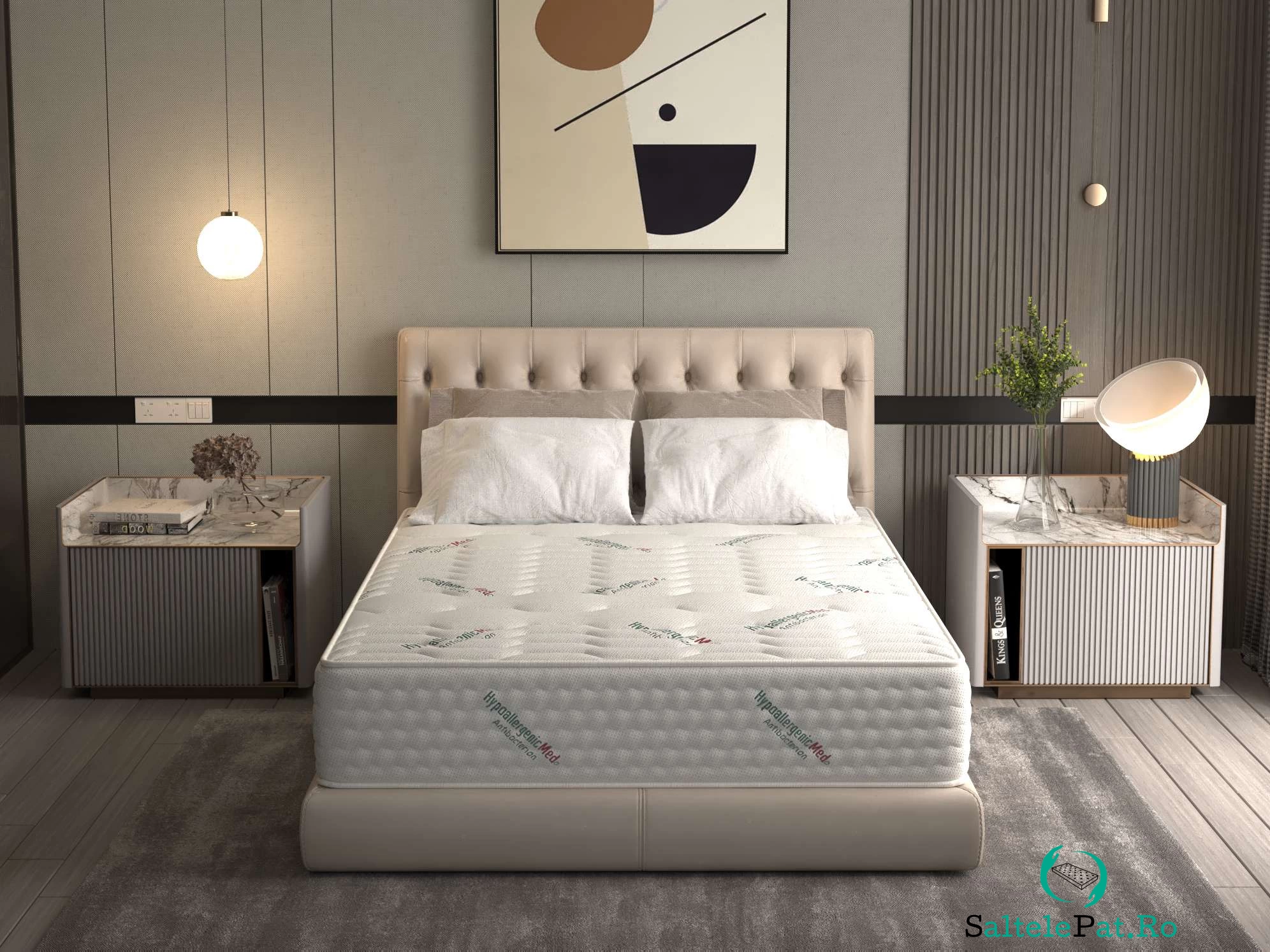 Saltea cu arcuri Pocket HypoallergenicMed® Safe Relax HoReCa 160x200, înălțime 25 cm, ortopedică, husă tratament antialergic, fermitate mediu-tare la 1,322.66 lei ron