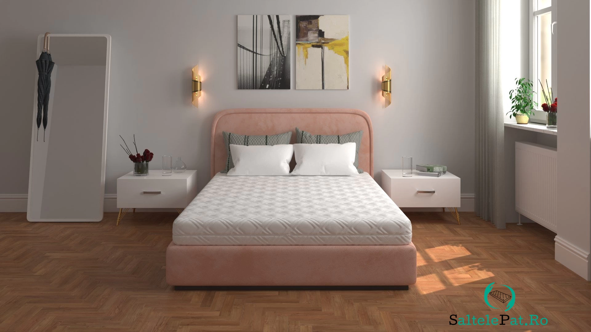Saltea cu spumă poliuretanică 7 Zone SOMNART 100x200, înălțime 17 cm, ortopedică, husă detașabilă cu fermoar, fermitate medie la 573.43 lei ron