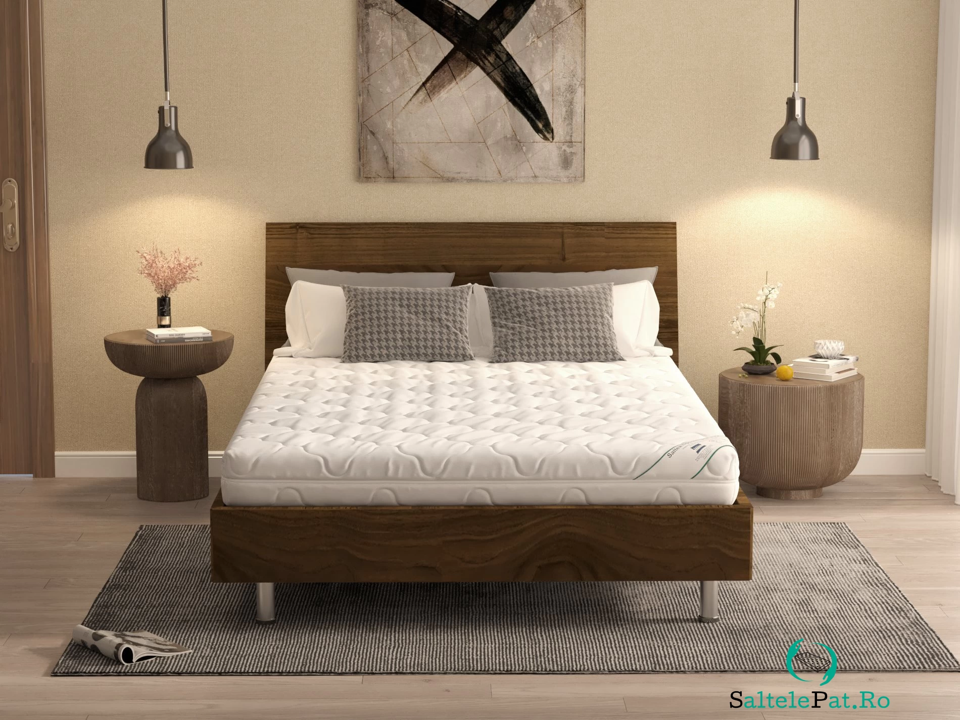 Saltea cu spumă poliuretanică HypoallergenicMed PolyCotton 140x200, hipoalergenică, husă lavabilă și detașabilă cu fermoar, fermitate medie la 754.01 lei ron