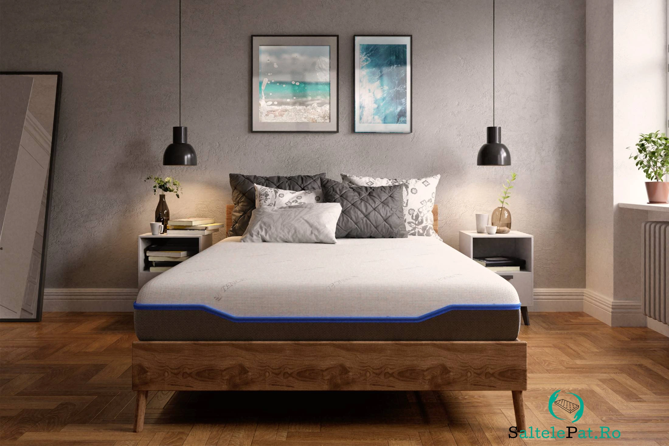 Saltea cu memorie și arcuri individuale Domine Tencel Ultra Pocket Multilayer 120x200, înălțime 24 cm, husă detașabilă, fermitate medie la 905.98 lei ron