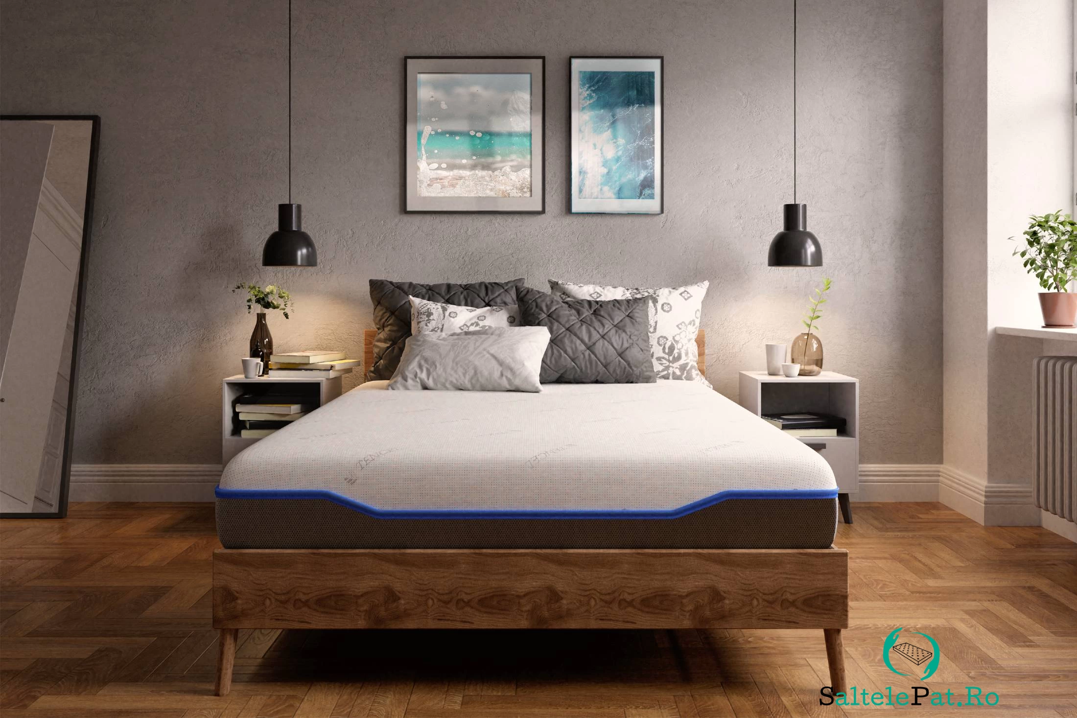 Saltea cu memorie și arcuri individuale Domine Tencel Ultra Pocket Multilayer 140x200, înălțime 24 cm, husă detașabilă, fermitate medie la 1,012.77 lei ron